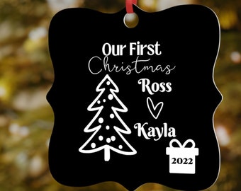 Customizable First Christmas Ornament, Newlywed Gift