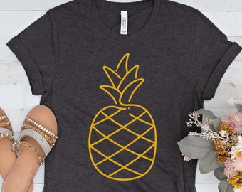 Pineapple Shirt Big Pineapple Tee Large Gold Pineapple TShirt Summer Shirt With Pineapple Unisex Fruit Shirt