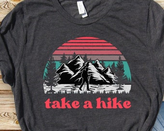 Retro Hiking Tee, Outdoors & Nature, Mountain Graphic