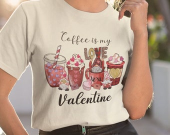 Maglietta di San Valentino per gli amanti del caffè Maglietta di San Valentino per ragazze single Maglietta con latte freddo per San Valentino Abbigliamento di febbraio per lei.