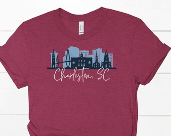 Charleston Skyline Tee: South Carolina Souvenir Shirt