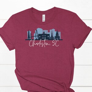 Charleston South Carolina Tee Charleston Bridge South Carolina Gift Charleston Bridge Skyline Shirt Charleston Tourist Shirt