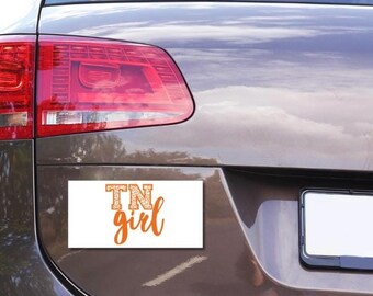 TN Girl Tennessee Vols Bumper Sticker Tennessee Gifts for Women TN Car Accessories Lady Vol Fan