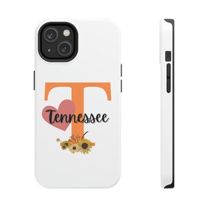 Tennessee iPhone Case for Her, Tennesse Vols Phone Cover, Womens Tennessee and Sunflower iPhone case, Tennessee Gifts for Her