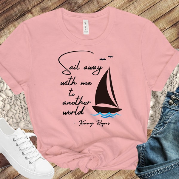 Island in the Stream Lyrics Tee Kenny Rodgers and Dolly Parton Shirt Sailboat Tshirt  Song Lyrics Tee Bee Gees Shirt Dolly gift for mom