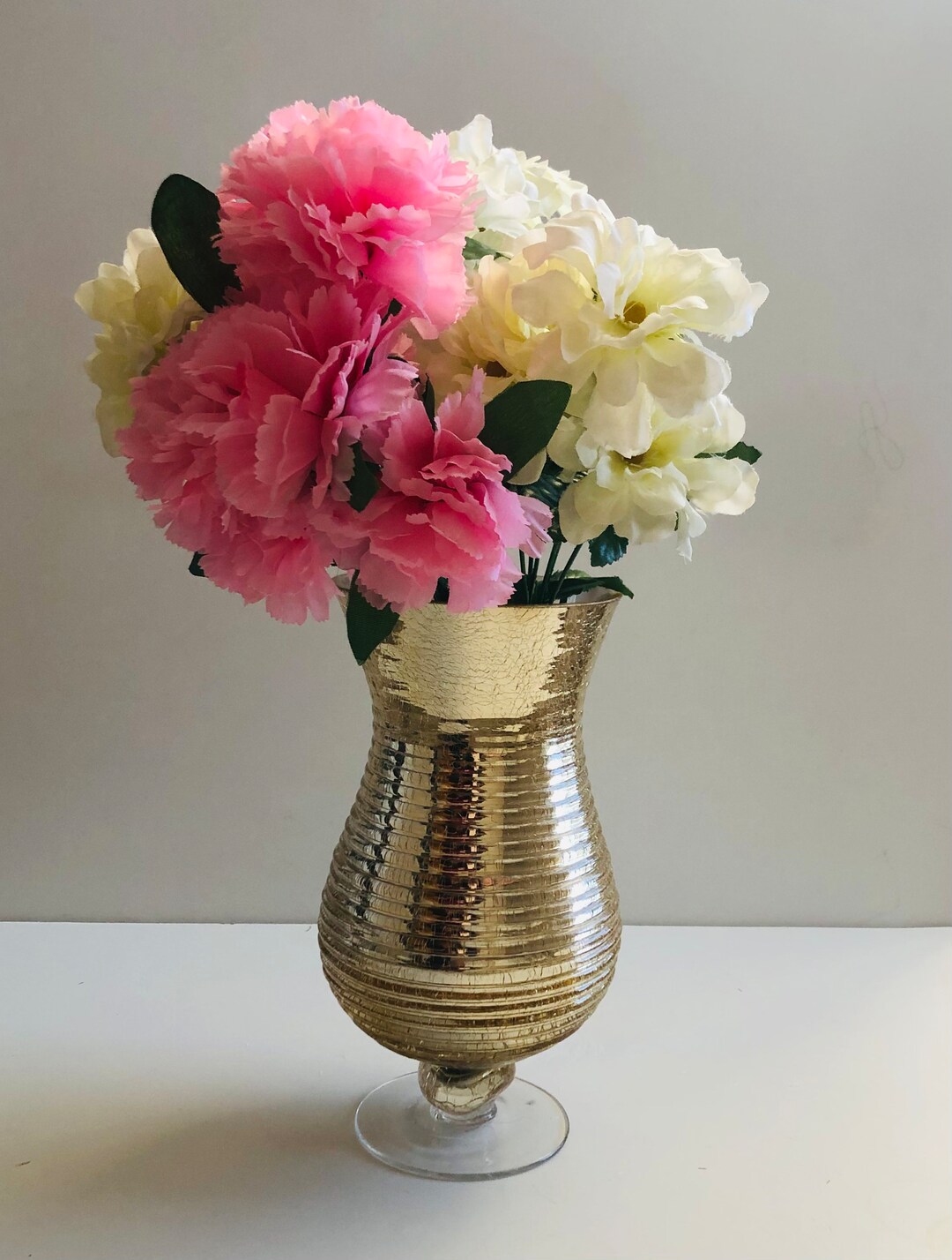 Flower Vase gold Flower Vase Christmas Gift Glass Vase Etsy