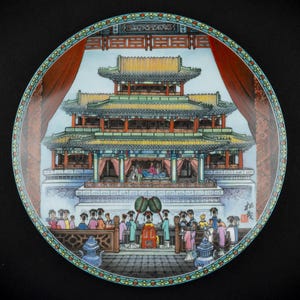 Kejserligt Jingdezhen porslin med 8 tallrikar bild 2