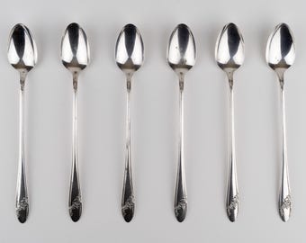 Vintage Oneida Community Queen Bess II Silberplattierte Eistee-Löffel