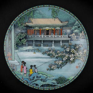 Kejserligt Jingdezhen porslin med 8 tallrikar bild 5
