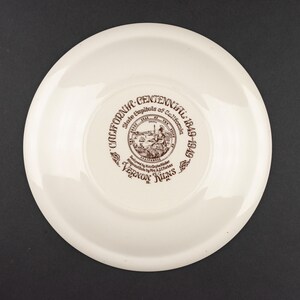 Antique Commemorative Capitals of California Plate by Vernon Kilns image 3