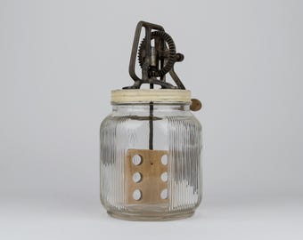Vintage Butterfass aus Glas