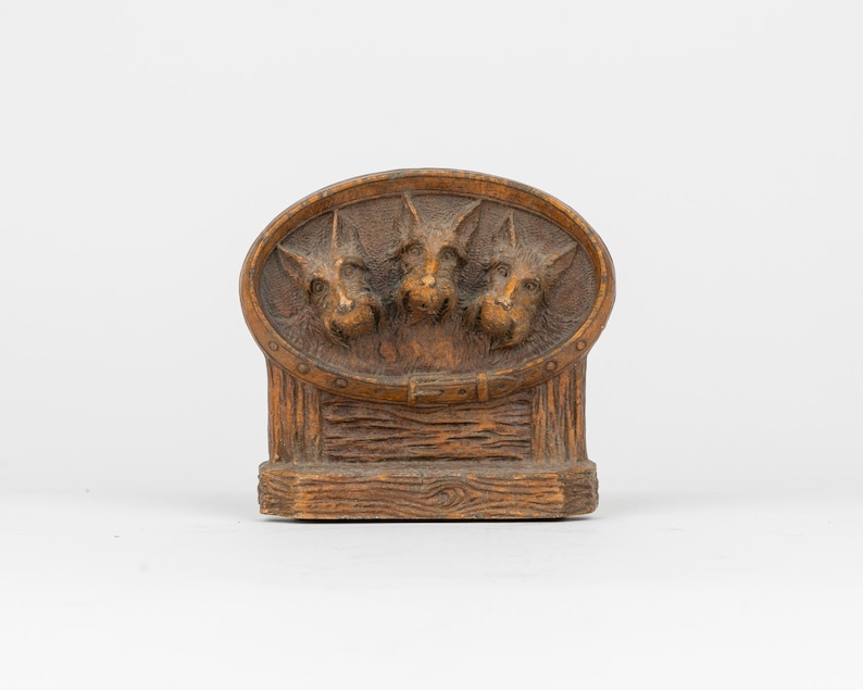 Vintage Syroco Wood Scottish Terrier Bookends - 1940s image 3