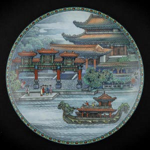 Kejserligt Jingdezhen porslin med 8 tallrikar bild 6