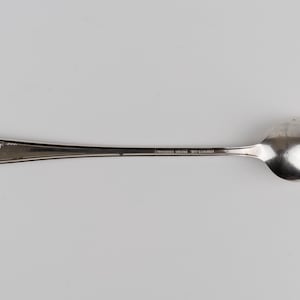 May include: A silver-toned metal spoon featuring an elongated handle with an embossed floral pattern at the tip. The center of the handle displays the engraved text Community Plate and the word Silverware in a clear, legible font style.