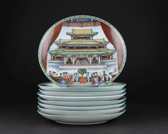 Imperial Jingdezhen Porcelain 8 Plate Set