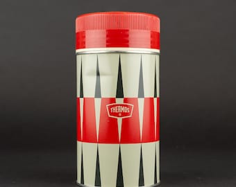 MCM King Seely Thermos Bottle Backgammon Pattern