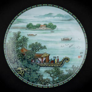 Kejserligt Jingdezhen porslin med 8 tallrikar bild 8