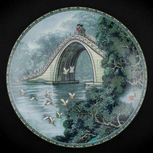 Kejserligt Jingdezhen porslin med 8 tallrikar bild 4