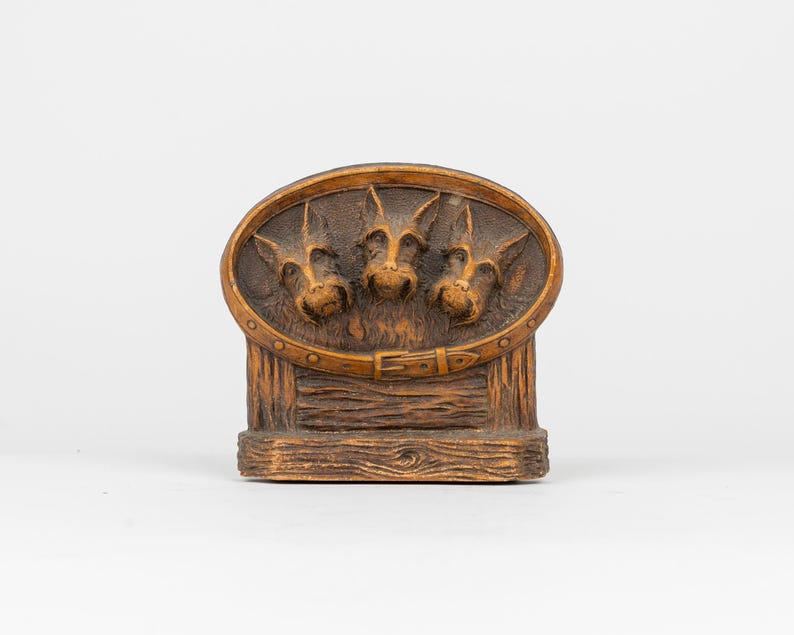 Vintage Syroco Wood Scottish Terrier Bookends - 1940s image 2