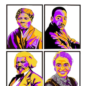 Civil Rights / Racial Equality Leaders Pop Art Portrait - Tubman, Douglass, King, Parks - FREE SHIPPING