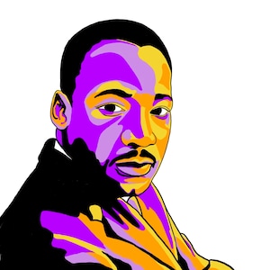 Dr Martin Luther King Jr Pop Art Portrait Print - Civil Rights Leader Inspirational Art - FREE SHIPPING