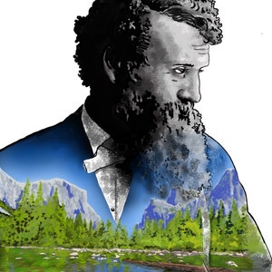 John Muir Portrait - Conservationist, Mountaineer, Naturalist - &quot;Father of the National Parks&quot; - FREE SHIPPING
