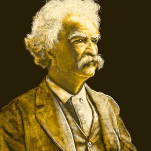 DIGITAL NEDLADDNING - Mark Twain-porträtt - Amerikansk författare och humorist - Författare till Huckleberry Finn