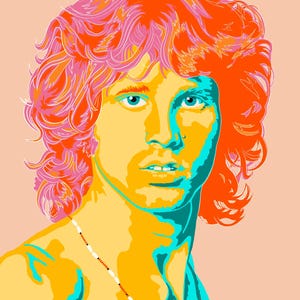 Retrato de Jim Morrison - Gran cantante, compositor y poeta estadounidense - The Doors - The Lizard King - ¡ENVÍO GRATIS!