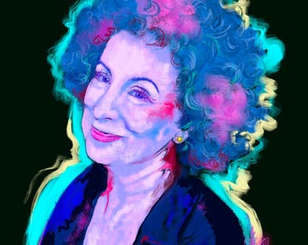 Margaret Atwood Portrait: Feminist Author Print