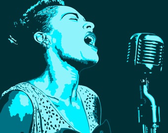 Stampa ritratto di Billie Holiday: Lady Day, iconica cantante jazz