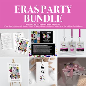 Eras Party Birthday Invitation Printable Eras Theme Party Idea Birthday Era Canva Template Editable Photo Invite Concert Ticket Bundle