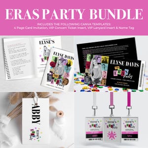 Eras Party Birthday Invitation Printable Eras Theme Party Idea Birthday Era Canva Template Editable Photo Concert Ticket Invite Bundle