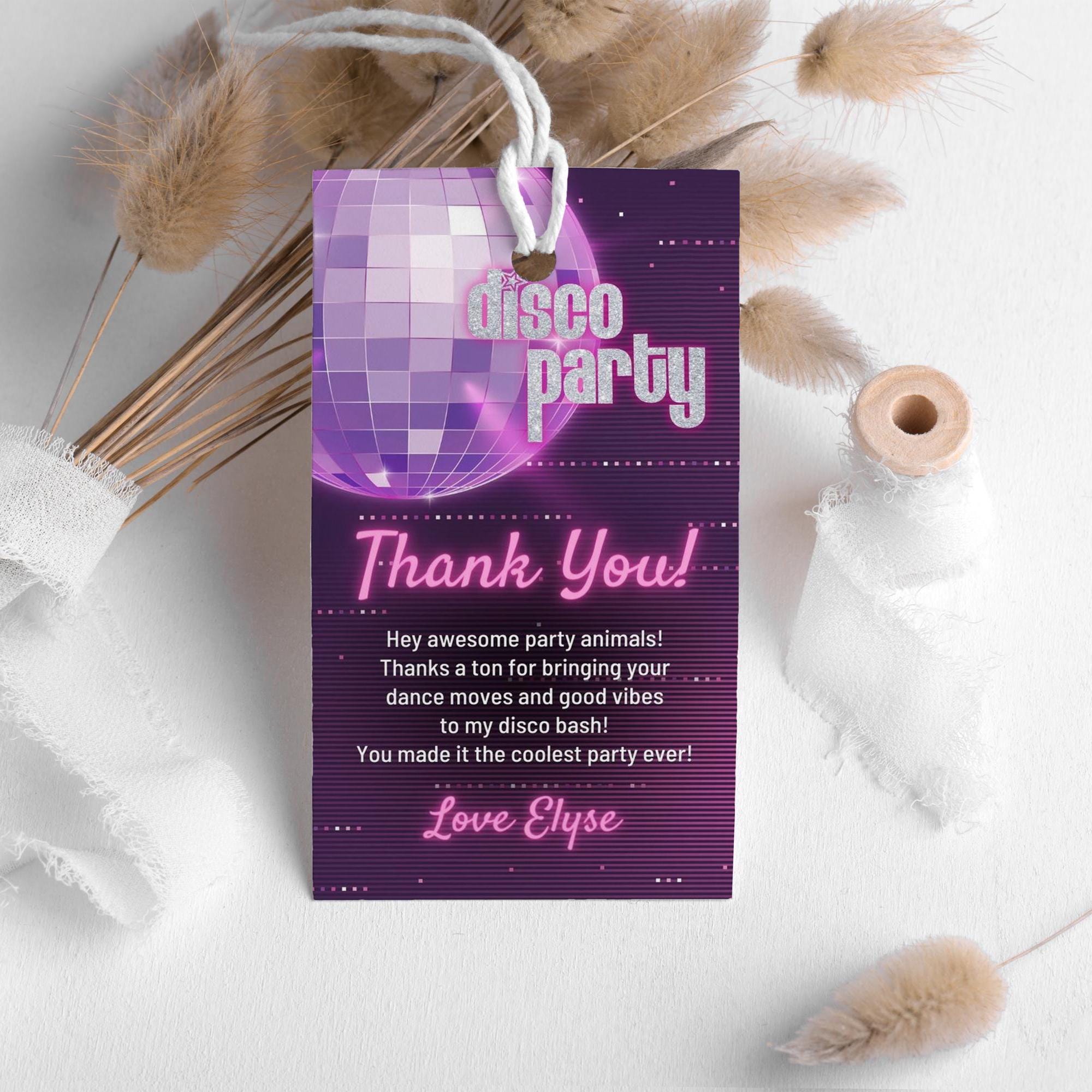 Disco Party Ticket Invitation Bundle Printable Birthday Set (canva ...