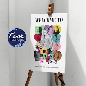 Eras Party Welcome Sign Custom Birthday Era Poster Taylor Inspired Party Graduation Era Poster Printable Milestone Keepsake Canva Template