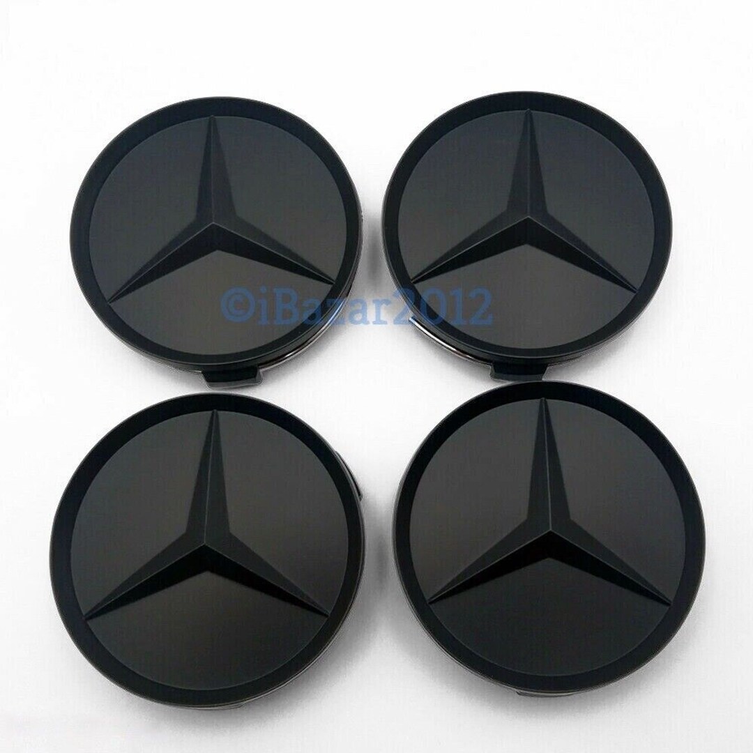 Set of 4 Matt Black Hub Caps for 75mm Mercedes Benz Wheels / Etsy