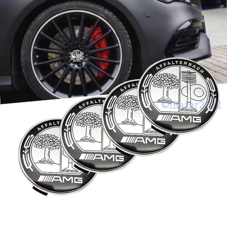 Set van 4 AMG naafdoppen voor Mercedes Benz 75 mm velgen Etsy België