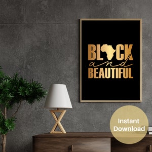 Black and Beautiful Wall Art, Black Pride Wall Art Printable, Pride Printable Wall Art, Instant Download, Printable download, Black Pride
