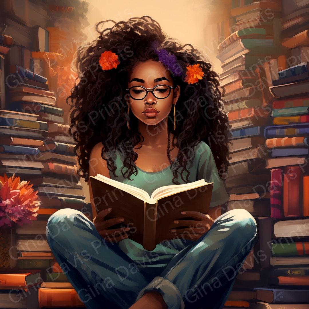 Book Black Girl Magic Melanin Black Woman PNG Afro Fashion Girl African ...