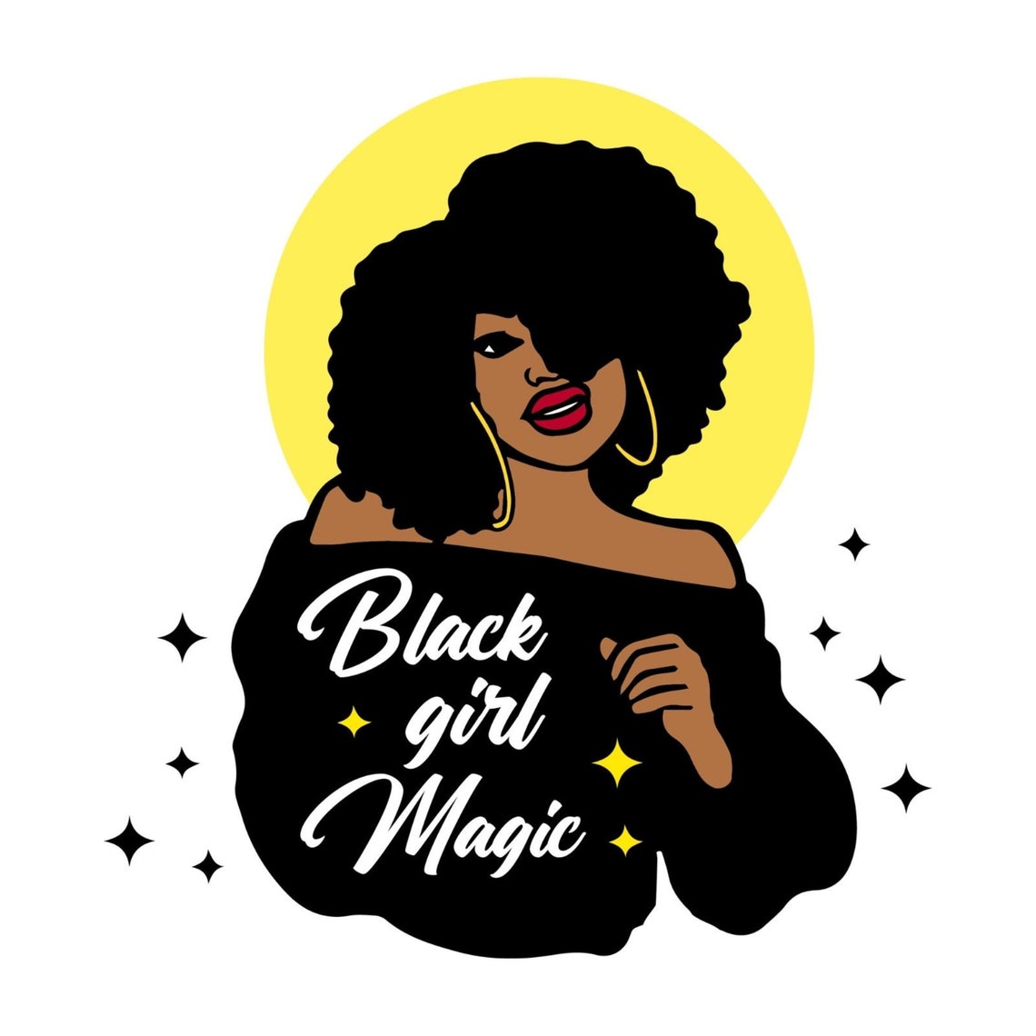 Black Girl Magic Wall Art Black Woman Art Afrocentric Wall Etsy