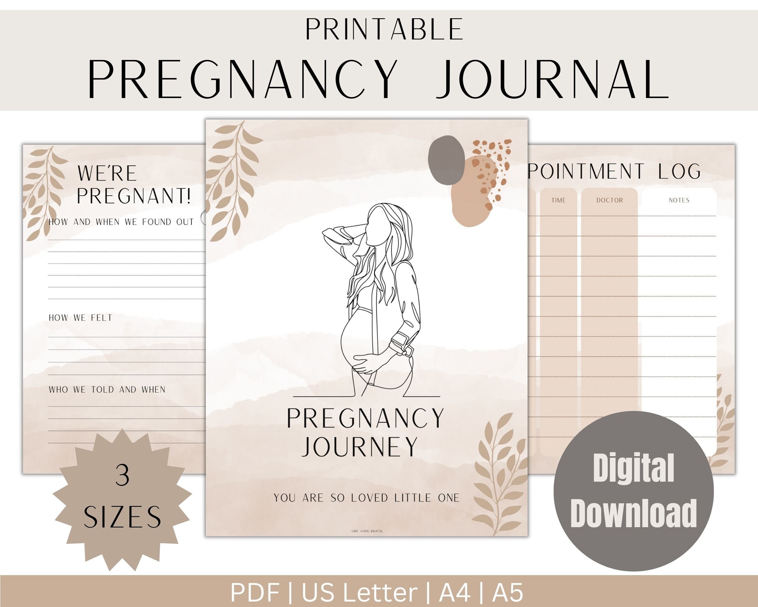 Pregnancy Journal And Planner Printable And Digital PDF Etsy
