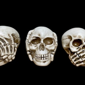 See no evil, hear no evil, speak no evil skulls