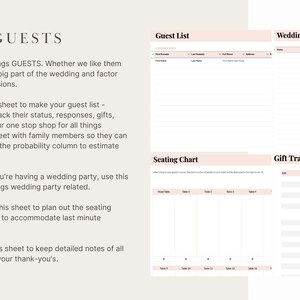 Digital Wedding Planner Spreadsheet Plan Your Wedding - Etsy