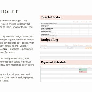 Digital Wedding Planner Spreadsheet Plan Your Wedding - Etsy
