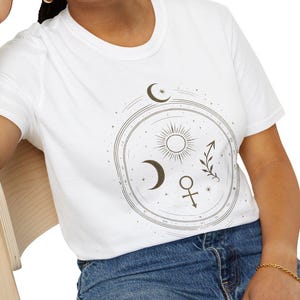 Astrology Big Three Shirt - Sun Moon Rising Glyphs - Celestial Zodiac Aesthetic - Witchy Occult Star Sign Tee