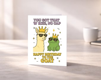 Funny Meme Birthday Card, Rizz Card, Gen Z Birthday Card for Him or Her