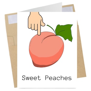 Nice Butt Love Card – Funny Peach Pun, Cute Romantic Card, Blank Inside, Card for Boyfriend, Girlfriend, Husband, Wife