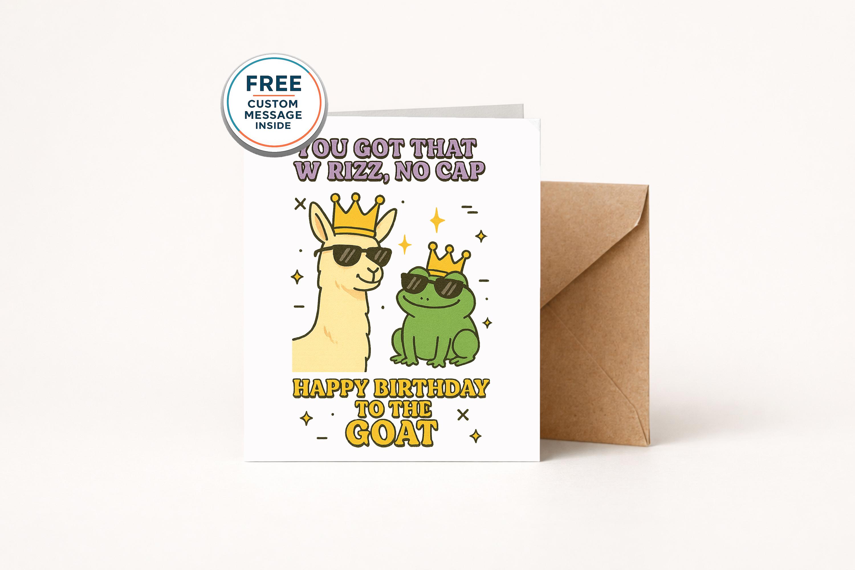 Rizz Birthday Card: Funny Gen Z Meme, Viral Tiktok Slang - Etsy