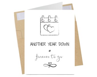 Jubiläumskarte 'On Our Anniversary – Always & Forever' – Modernes Herz-Design, 187x158 Mm, Mit Goldfolie