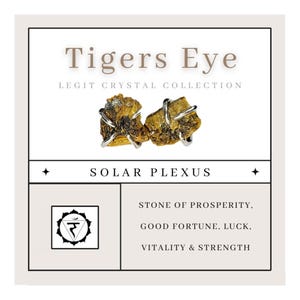 Raw Tigers Eye Stud Earrings: Handmade Brass Gemstone Jewelry