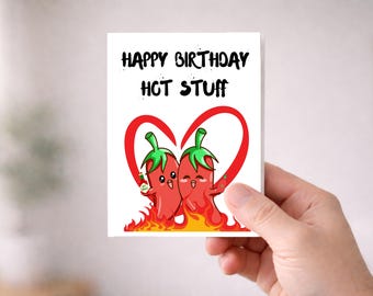 Funny Hot Sauce Birthday Card, Spicy Food Pun Card, Birthday Card for Friend